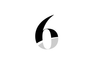 6 numara altı siyah beyaz logo simgesi tasarımı