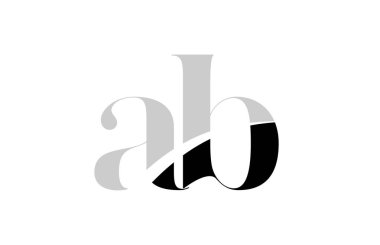alfabe harfi ab a b siyah beyaz logo simgesi tasarımı
