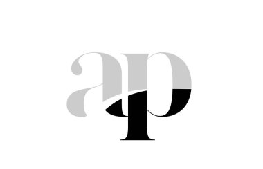 alfabe harfi ap a p siyah beyaz logo simgesi tasarımı