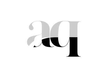 alfabe harfi aq a q siyah beyaz logo simgesi tasarımı