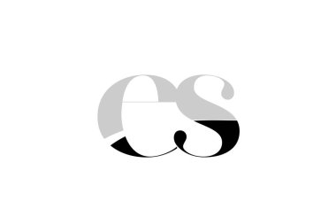 alfabe harfi es e s siyah beyaz logo simgesi tasarımı