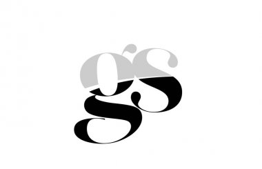 alfabe harfi gs g s siyah beyaz logo simgesi tasarımı