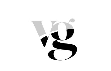 alfabe harfi vg v g siyah beyaz logo simgesi tasarımı