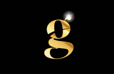 alfabe harfi g altın altın metal metalik logo simge tasarımı