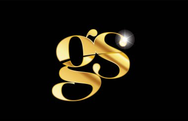 alfabe harfi gs g s altın altın metal logo simgesi desi