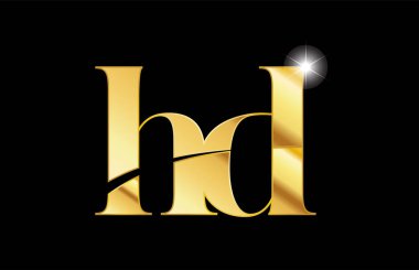 alfabe harfi hd h d altın altın metal metal logo simgesi desi