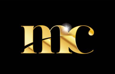 alfabe harfi ms m s altın altın metal metal logo simgesi desi