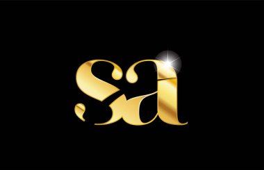 alfabe harfi sa s bir altın altın metal metalik logo simgesi des
