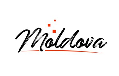  Logo simgesi tasarımı için Moldova ülke tipografisi kelime metni