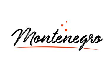  Logo simgesi tasarımı için Karadağ ülke tipografi kelime metni