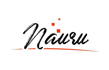 Logo simgesi tasarımı için Nauru ülke tipografisi kelime metni