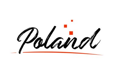 Logo simgesi tasarımı için Polonya ülke tipografi kelime metni
