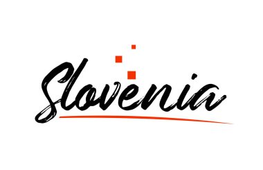 Logo simgesi tasarımı için Slovenya ülke tipografisi kelime metni