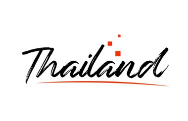 Logo simgesi tasarımı için Tayland ülke tipografi kelime metni