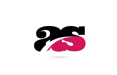 bir s pembe ve siyah alfabe harf kombinasyonu logo simgesi desi olarak