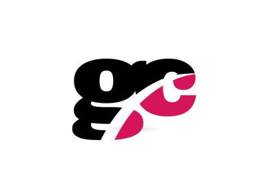 gc g c pink and black alphabet letter combination logo icon desi