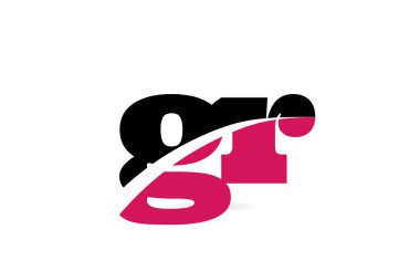 gr g r pembe ve siyah alfabe harf kombinasyonu logo simgesi desi