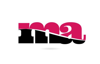 ma m pembe ve siyah alfabe harf kombinasyonu logo simgesi desi
