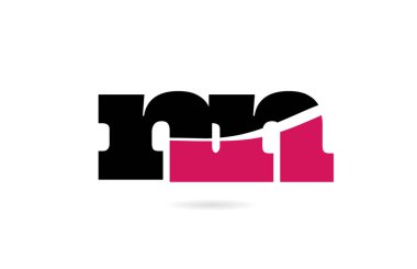 nn n n pembe ve siyah alfabe harf kombinasyonu logo simgesi desi
