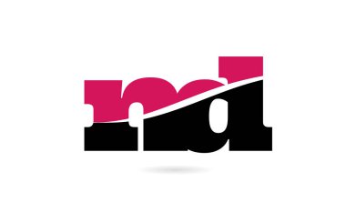 nd n d pembe ve siyah alfabe harf kombinasyonu logo simgesi desi