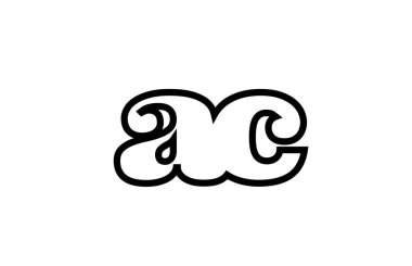 bağlı ac a c siyah beyaz alfabe harf kombinasyonu günlüğü