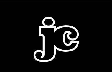 bağlı jc j c siyah beyaz alfabe harf kombinasyonu günlüğü