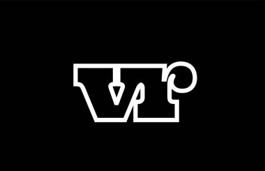 bağlı vr v r siyah ve beyaz alfabe harf kombinasyonu günlüğü