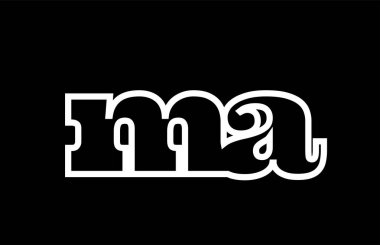 bağlı ma m a siyah beyaz alfabe harf kombinasyonu günlüğü