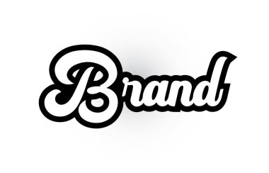 tipografi logosu için siyah beyaz Marka el yazılı kelime metni