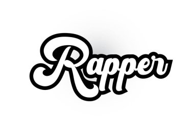 tipografi günlüğü için siyah beyaz Rapper el yazılı kelime metni