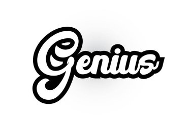 tipografi günlüğü için siyah beyaz Genius el yazılı kelime metni