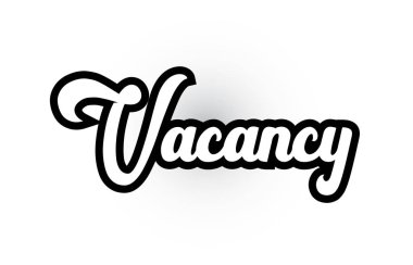 siyah beyaz Vacancy el tipografi lo için kelime metni yazılı