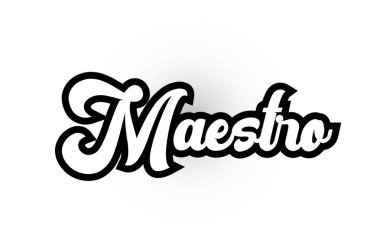 tipografi lo için siyah ve beyaz Maestro el yazılı kelime metni