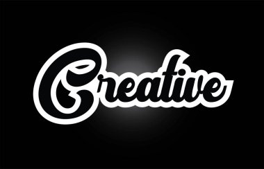 tipografi l için siyah beyaz Yaratıcı el yazılı kelime metni