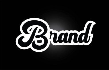 tipografi logosu için siyah beyaz Marka el yazılı kelime metni