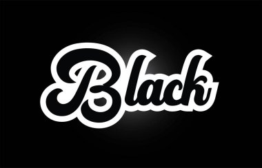 tipografi logosu için siyah beyaz siyah el yazılı kelime metni