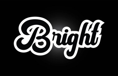 tipografi günlüğü için siyah beyaz Parlak el yazılı kelime metni