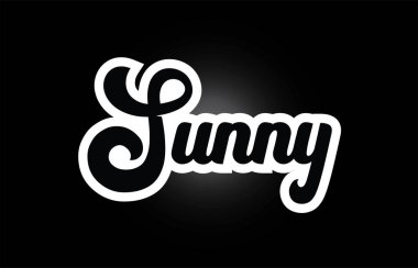 tipografi logosu için siyah beyaz Sunny el yazılı kelime metni