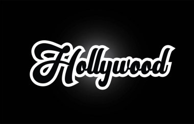 tipografi için siyah beyaz Hollywood el yazılı kelime metni 