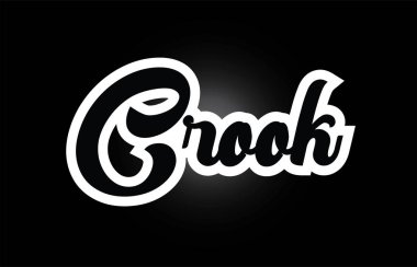 tipografi logosu için siyah beyaz Crook el yazılı kelime metni