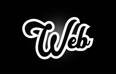 tipografi logosu için siyah beyaz Web el yazılı kelime metni i