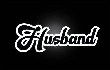 siyah beyaz Koca el tipografi lo için kelime metni yazılı