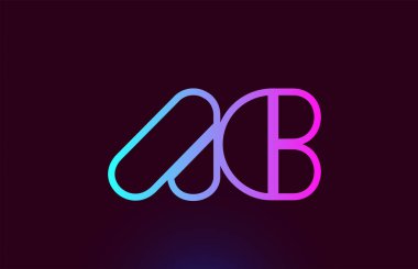 Ac A C pembe çizgi alfabe harf kombinasyonu logo simge tasarımı