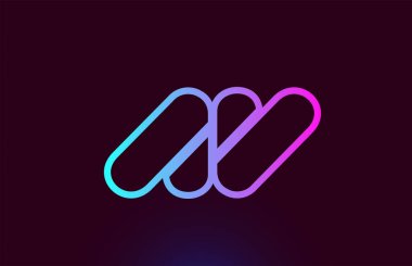 Av A V pembe çizgi alfabe harf kombinasyonu logo simge tasarımı