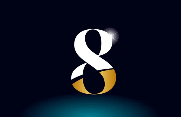 Oro dorado número 8 logo empresa icono de diseño — Archivo Imágenes Vectoriales