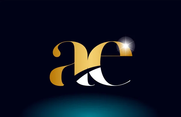 Altın alfabe harf ae a e logo kombinasyonu şirket simgesi — Stok Vektör