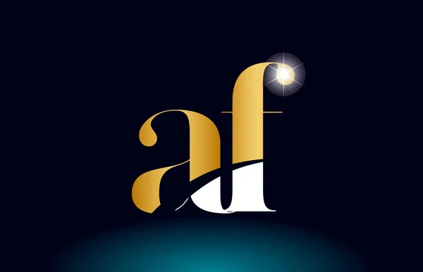 Or lettre alphabet doré af a f logo combinaison entreprise icône — Image vectorielle