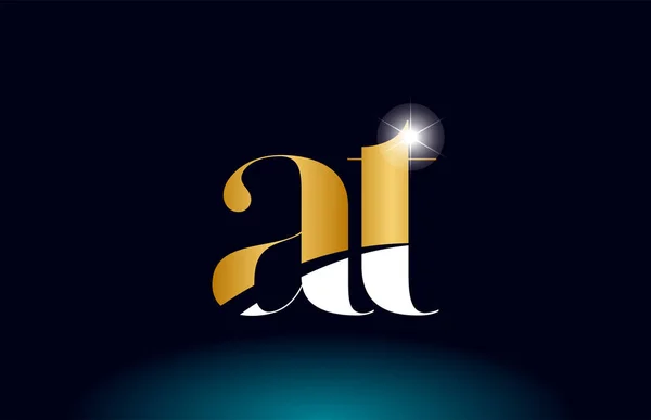 T logo kombinasyonu şirket simgesi altın altın alfabe siharfi — Stok Vektör