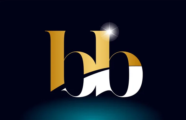 Ouro alfabeto dourado letra bb b b logotipo combinação empresa ícone —  Vetores de Stock