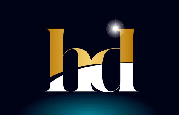 Ouro alfabeto dourado letra hd h d logotipo combinação empresa ícone —  Vetores de Stock